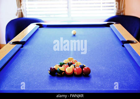 Pool-Ball auf alten Billardtisch Stockfoto