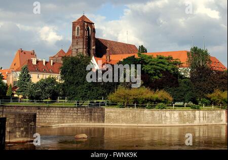 Wroclaw, Polen: Romanische Kirche St. Maria stammt aus der zweiten Hälfte des 14. Jahrhunderts gebaut auf Sand Island Stockfoto