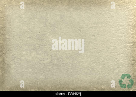 Vintage-Papier Handwerk Stick mit Recycling Symbol Stockfoto