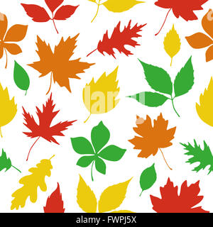 nahtlose Muster Herbstlaub Silhouetten Stockfoto