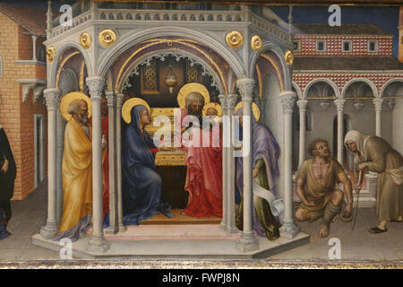 Gentile da Fabrinao (1370-1427). Italienischer Maler. Darstellung Christi im Tempel, 1423. Gothic. Detail. Louvre. Stockfoto