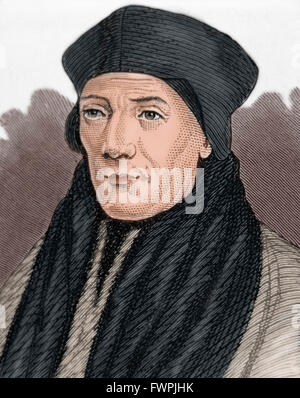 John Fisher (1469-1535). Englischer Bischof. Gravur. Farbige. Stockfoto