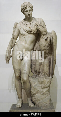 Ganymed mit dem Adler. Roman, nach dem griechischen original von Praxiteles Schule des 3. Jahrhunderts v. Chr.. Die Statue. Marmor. Die Eremitage. Sankt Petersburg. Russland. Stockfoto