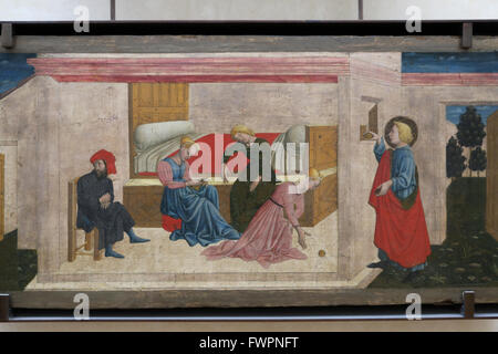 Giovanni Francesco da Rimini (1420-1470). Maler der italienischen Frührenaissance. Die Liebe des Heiligen Nikolaus von Bari. Stockfoto
