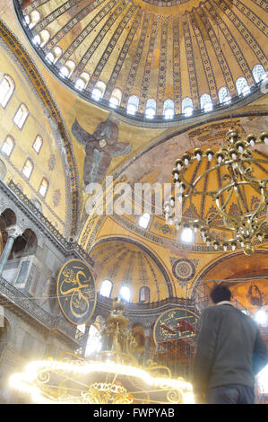 Türkei, Istanbul, Ayasofya Innenansicht Stockfoto