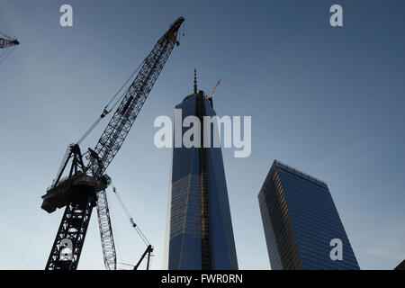 One World Trade Center im Bau in New York City, NY., am 7. Juli 2013. Stockfoto