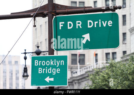 Straße Zeichen in New York City, NY., am 10. Juli 2013 Stockfoto