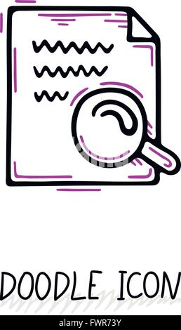 Doodle-Papier-Dokument-Symbol. Piktogramm der Note. Einzigen Piktogramm. Stock Vektor