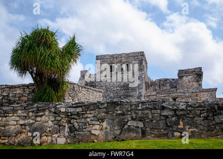 Maya-Ruinen, Tulum, Quintana Roo, Riviera Maya, Mexiko Stockfoto