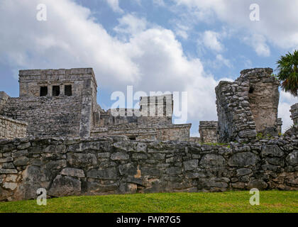 Maya-Ruinen, Tulum, Quintana Roo, Riviera Maya, Mexiko Stockfoto