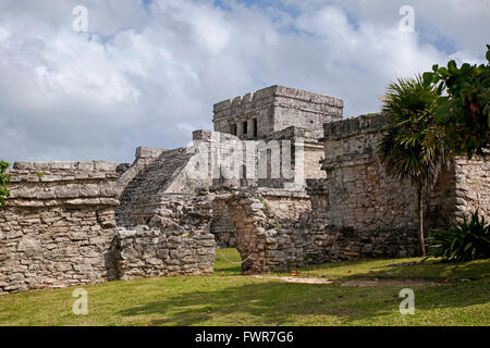 Maya-Ruinen, Tulum, Quintana Roo, Riviera Maya, Mexiko Stockfoto