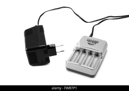 Silber-farbigen Ladegerät und 230-Volt-adapter Stockfoto