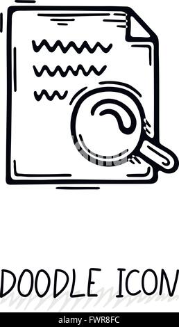 Doodle-Papier-Dokument-Symbol. Piktogramm der Note. Einzigen Piktogramm. Stock Vektor
