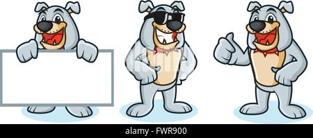 Bulldog Maskottchen Vektor glücklich Stock Vektor