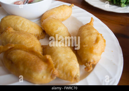 Frittieren zerschlagen Makrele asiatischen Stil Stockfoto
