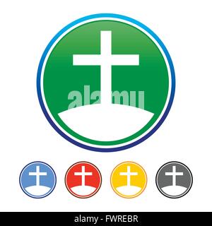 Hill Kirche emblem Vektor Stock Vektor