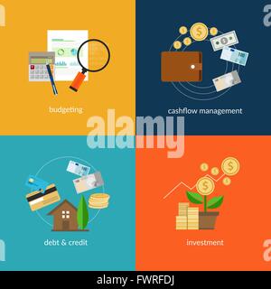 persönliche Finanzen-Icon-set Stock Vektor