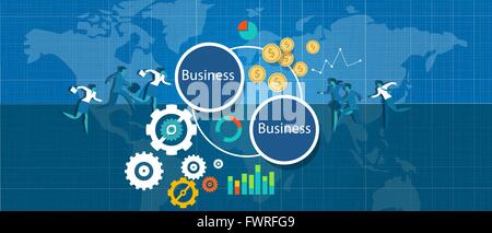 B2B Business-to-Bizz-Vektor-illustration Stock Vektor