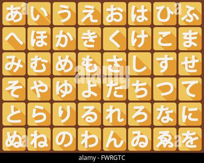 Hiragana flache Vektor Stock Vektor