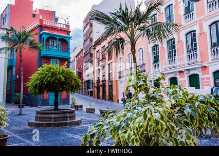 Placeta de Borrero - Quadrat der Borrero - Santa Cruz De La Palma. La Palma. Teneriffa. Kanarischen Inseln. Spanien Stockfoto