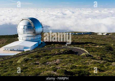 Das Gran Telescopio Canarias - GranTeCan oder AGB, auch bekannt als das große Kanarische Fernrohr. La Palma, Kanarische Inseln, Spanien Stockfoto