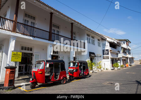 Straßenbild und Architektur in der historischen Festung Galle, Galle, Sri Lanka Stockfoto