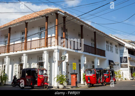 Straßenbild und Architektur in der historischen Festung Galle, Galle, Sri Lanka Stockfoto