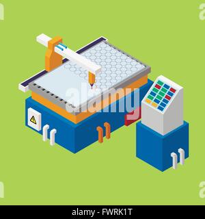 Maschine für das Laserschneiden Stock Vektor