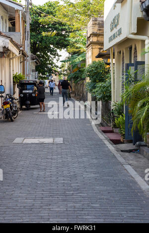 Straßenbild und Architektur in der historischen Festung Galle, Galle, Sri Lanka Stockfoto