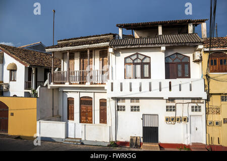 Straßenbild und Architektur in der historischen Festung Galle, Galle, Sri Lanka Stockfoto