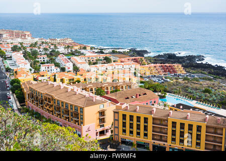 Panoramablick über die Lage von Los Cancajos. Breña Baja, La Palma, Teneriffa, Kanarische Inseln, Spanien, Europa Stockfoto