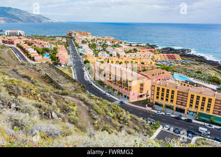 Panoramablick über die Lage von Los Cancajos. Breña Baja, La Palma, Teneriffa, Kanarische Inseln, Spanien, Europa Stockfoto