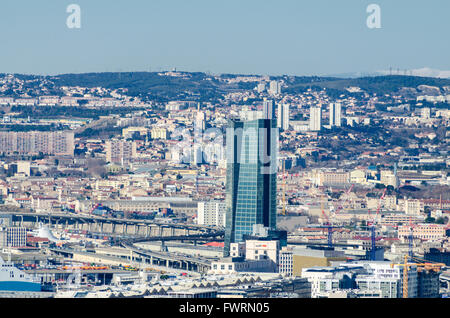 LA JOLIETTE, LE PORT ET LA TOUR CGM, MARSEILLE, BDR, FRANKREICH 13 Stockfoto