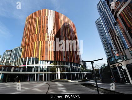 Die Ultra modernen SOHO shoppen & buschig Center in Peking. Stockfoto