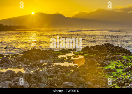 Hookipa Beach auf Maui Stockfoto