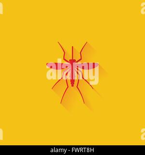 Moskito Malaria und Zika Virus flach Farbsymbol Stock Vektor