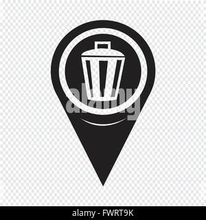 Zeiger-Symbol zuordnen Stock Vektor