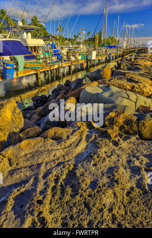 Lahaina Harbor auf Maui bei Sonnenaufgang Stockfoto