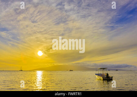 Sonnenuntergang über Lanai Stockfoto