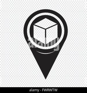 Cube Zeigersymbol Karte Stock Vektor