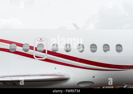 Private Flugzeuge teilweise Detail auf dem Display auf der Singapore Airshow 2016 Stockfoto