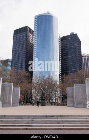 Battery Park, East Coast zweite Weltkrieg Marine-Ehrenmal, Lower Manhattan, New York City, Vereinigte Staaten von Amerika. Stockfoto