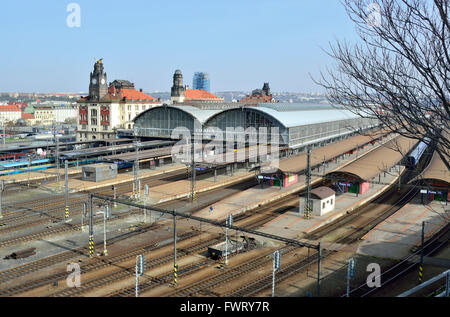 Prag, Tschechische Republik. Hauptbahnhof / Hlavni Nadrazi (1871) Stockfoto