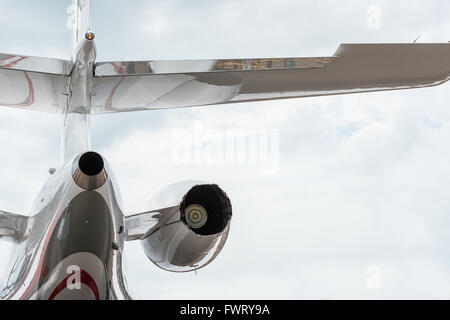 Von hinten privat-Jets teilweise Detail auf dem Display auf der Singapore Airshow 2016 Stockfoto