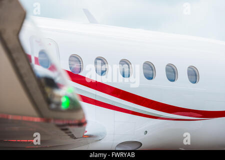 Private Flugzeuge teilweise Detail auf dem Display auf der Singapore Airshow 2016 Stockfoto