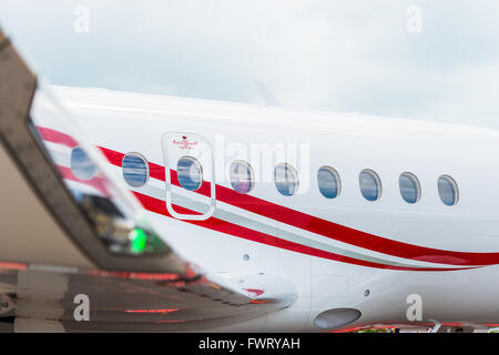 Private Flugzeuge teilweise Detail auf dem Display auf der Singapore Airshow 2016 Stockfoto