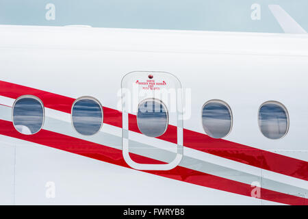 Private Flugzeuge teilweise Detail auf dem Display auf der Singapore Airshow 2016 Stockfoto