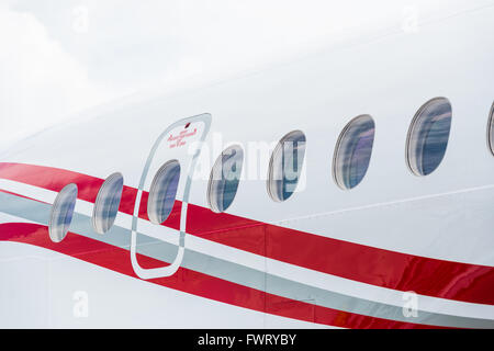 Private Flugzeuge teilweise Detail auf dem Display auf der Singapore Airshow 2016 Stockfoto
