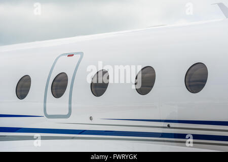 Private Flugzeuge teilweise Detail auf dem Display auf der Singapore Airshow 2016 Stockfoto