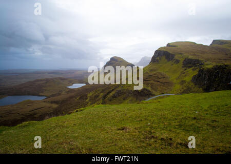 Einen dramatischen Blick auf die Quiraing auf der Isle Of Skye in Schottland Stockfoto